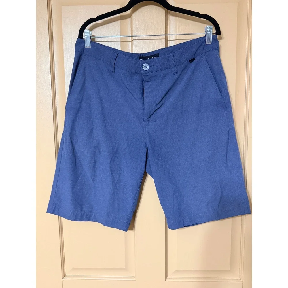 TravisMathew Mens Beck Hybrid Golf Shorts Blue Heather Stretch Size 34